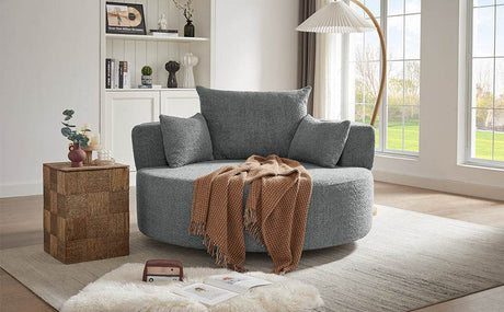Modern Chenille Swivel Accent Chair - Zenvia - Sleep Galleria