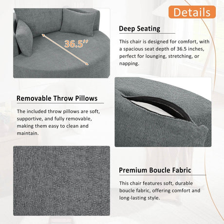 Modern Chenille Swivel Accent Chair - Zenvia - Sleep Galleria