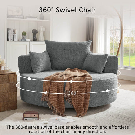 Modern Chenille Swivel Accent Chair - Zenvia - Sleep Galleria