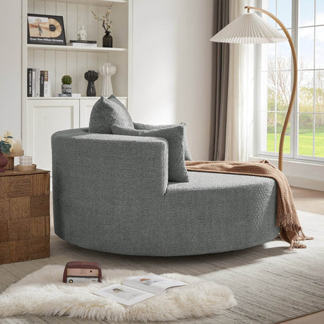 Modern Chenille Swivel Accent Chair - Zenvia - Sleep Galleria