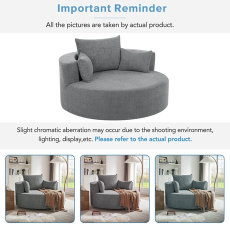 Modern Chenille Swivel Accent Chair - Zenvia - Sleep Galleria
