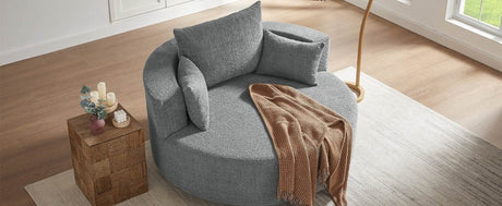 Modern Chenille Swivel Accent Chair - Zenvia - Sleep Galleria