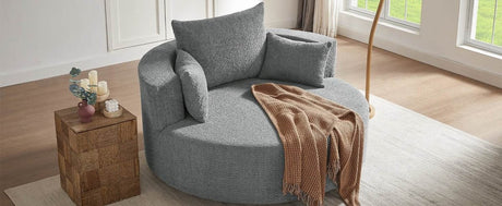 Modern Chenille Swivel Accent Chair - Zenvia - Sleep Galleria