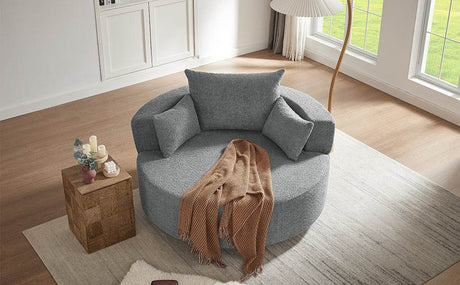 Modern Chenille Swivel Accent Chair - Zenvia - Sleep Galleria