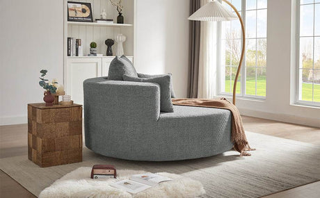 Modern Chenille Swivel Accent Chair - Zenvia - Sleep Galleria
