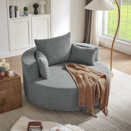 Modern Chenille Swivel Accent Chair - Zenvia - Sleep Galleria