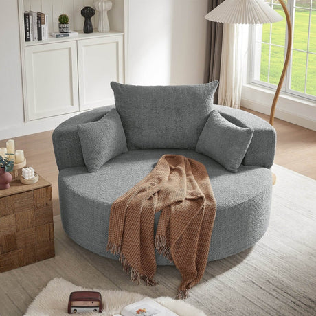 Modern Chenille Swivel Accent Chair - Zenvia - Sleep Galleria
