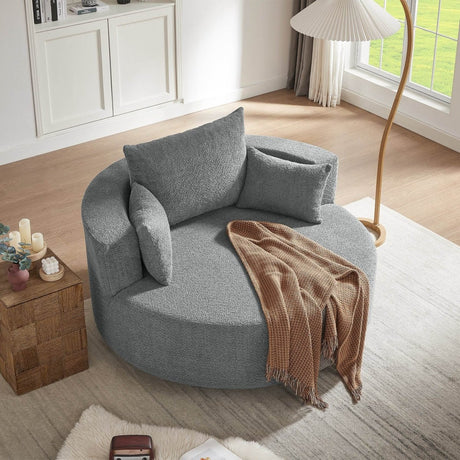 Modern Chenille Swivel Accent Chair - Zenvia - Sleep Galleria