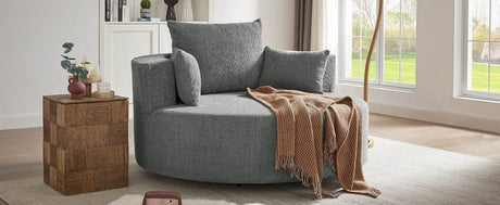 Modern Chenille Swivel Accent Chair - Zenvia - Sleep Galleria