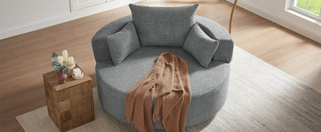 Modern Chenille Swivel Accent Chair - Zenvia - Sleep Galleria