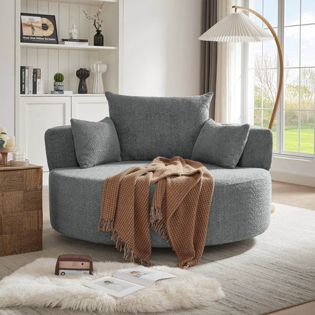 Modern Chenille Swivel Accent Chair - Zenvia - Sleep Galleria