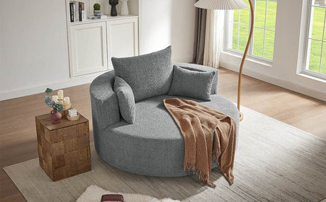 Modern Chenille Swivel Accent Chair - Zenvia - Sleep Galleria