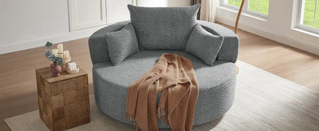 Modern Chenille Swivel Accent Chair - Zenvia - Sleep Galleria