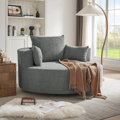 Modern Chenille Swivel Accent Chair - Zenvia - Sleep Galleria