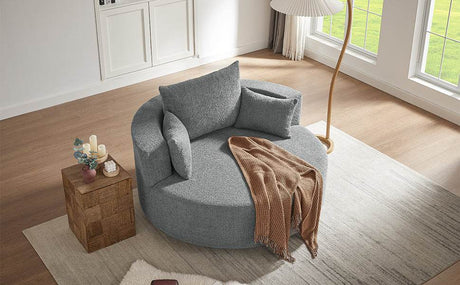 Modern Chenille Swivel Accent Chair - Zenvia - Sleep Galleria