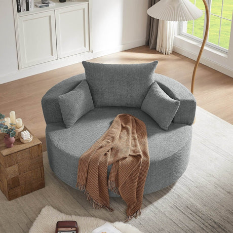 Modern Chenille Swivel Accent Chair - Zenvia - Sleep Galleria