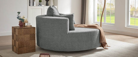 Modern Chenille Swivel Accent Chair - Zenvia - Sleep Galleria