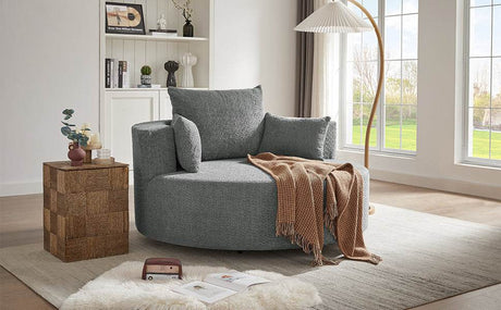 Modern Chenille Swivel Accent Chair - Zenvia - Sleep Galleria