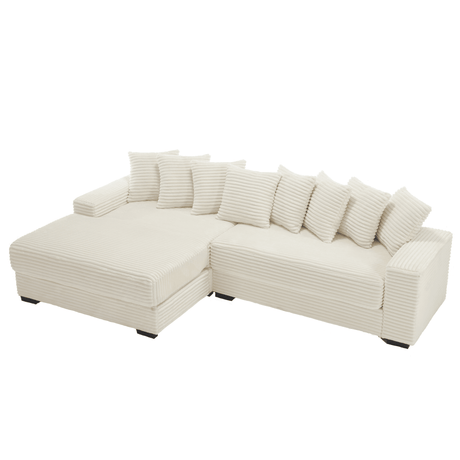 Modern Corduroy Modular Sofa With Pillows - Zenvia - Sleep Galleria