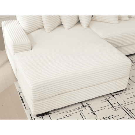 Modern Corduroy Modular Sofa With Pillows - Zenvia - Sleep Galleria