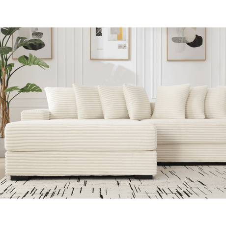 Modern Corduroy Modular Sofa With Pillows - Zenvia - Sleep Galleria