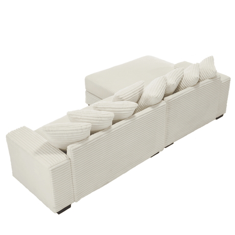Modern Corduroy Modular Sofa With Pillows - Zenvia - Sleep Galleria