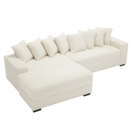 Modern Corduroy Modular Sofa With Pillows - Zenvia - Sleep Galleria
