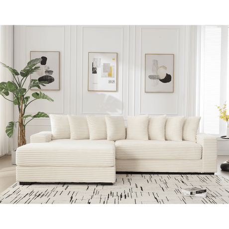 Modern Corduroy Modular Sofa With Pillows - Zenvia - Sleep Galleria