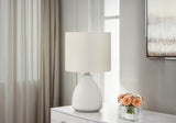 Modern Cream Ceramic 17-Inch Table Lamp With Shade - Sleep Galleria