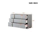 Modern Gray MDF Metal 6-Drawer Storage Dresser - Sleep Galleria