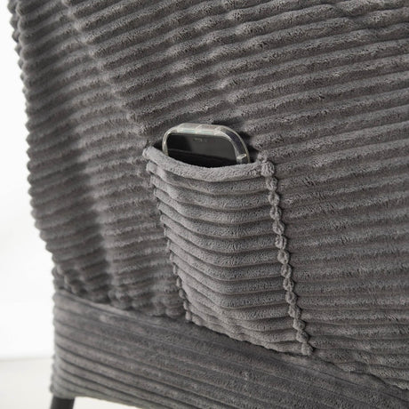 Modern Grey Accent Chair With Ottoman - Zenvia - Sleep Galleria