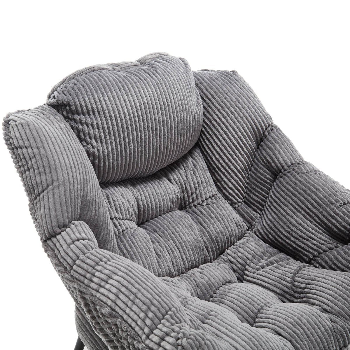 Modern Grey Accent Chair With Ottoman - Zenvia - Sleep Galleria