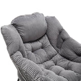 Modern Grey Accent Chair With Ottoman - Zenvia - Sleep Galleria