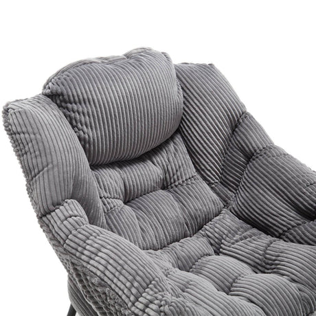 Modern Grey Accent Chair With Ottoman - Zenvia - Sleep Galleria