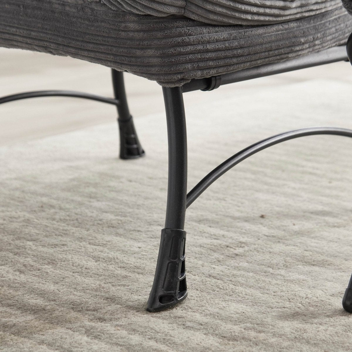 Modern Grey Accent Chair With Ottoman - Zenvia - Sleep Galleria
