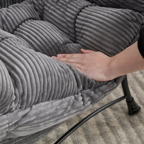 Modern Grey Accent Chair With Ottoman - Zenvia - Sleep Galleria