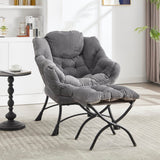 Modern Grey Accent Chair With Ottoman - Zenvia - Sleep Galleria