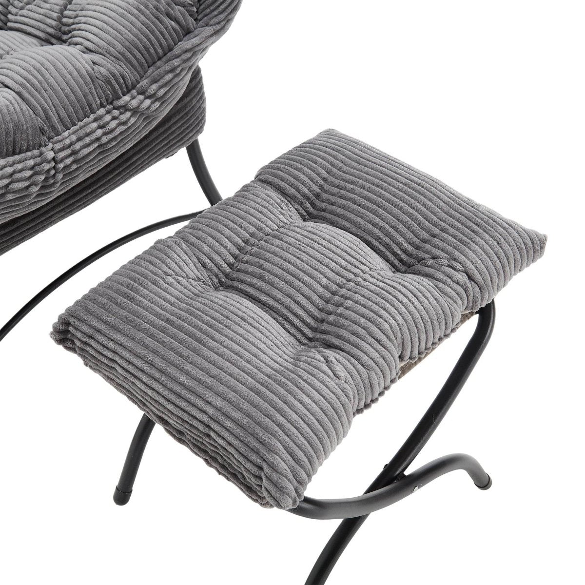 Modern Grey Accent Chair With Ottoman - Zenvia - Sleep Galleria