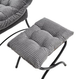 Modern Grey Accent Chair With Ottoman - Zenvia - Sleep Galleria