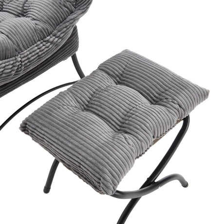 Modern Grey Accent Chair With Ottoman - Zenvia - Sleep Galleria