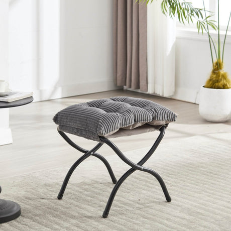 Modern Grey Accent Chair With Ottoman - Zenvia - Sleep Galleria
