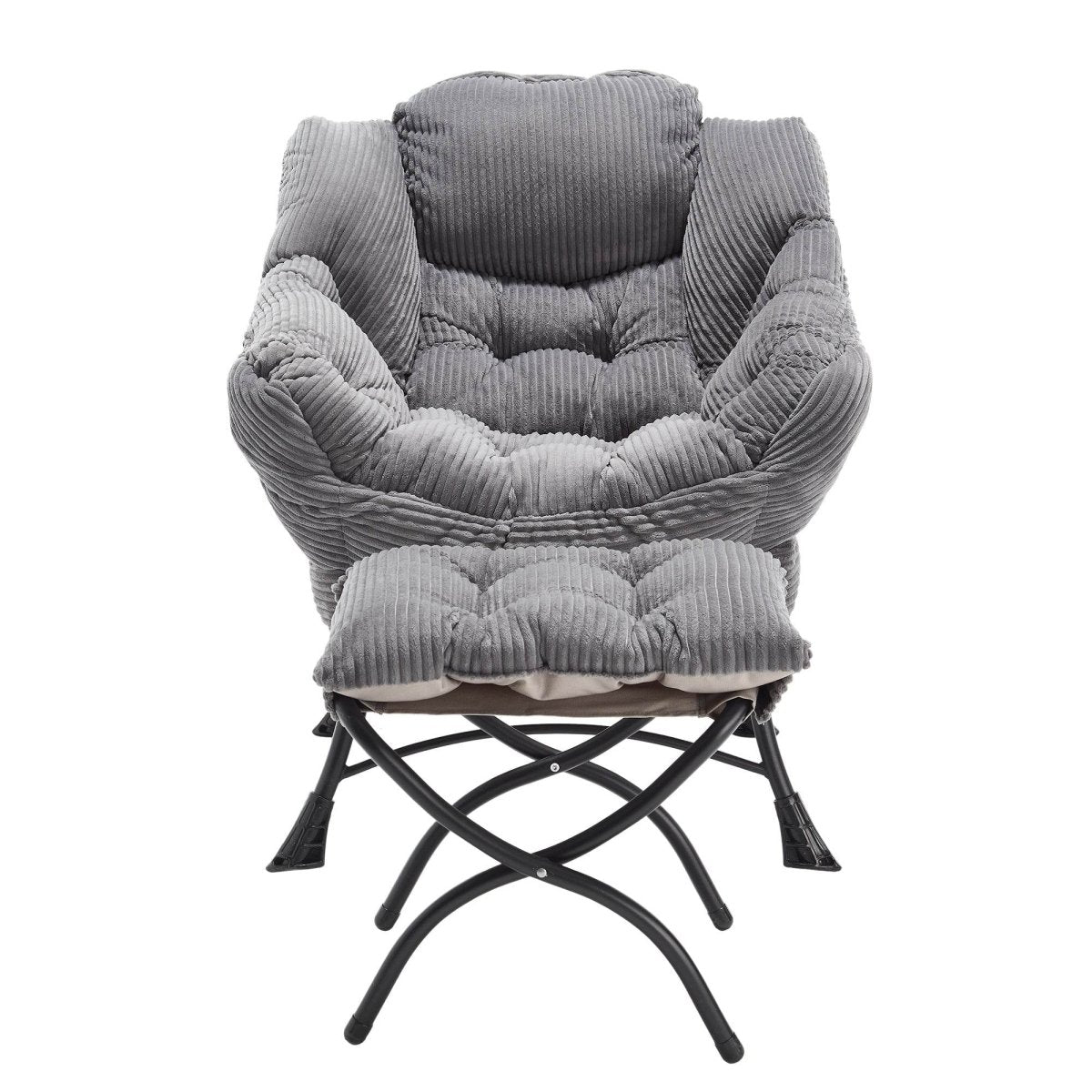 Modern Grey Accent Chair With Ottoman - Zenvia - Sleep Galleria