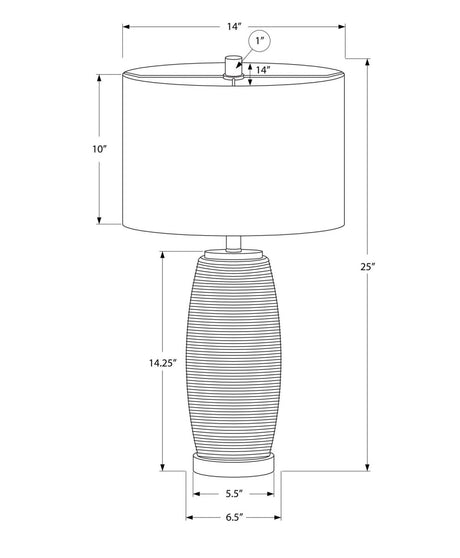 Modern Grey Ceramic Vase-Shaped Table Lamp - Sleep Galleria