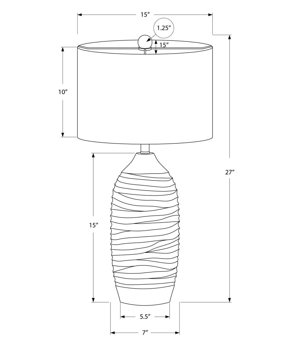 Modern Grey Resin Vase-Shaped Table Lamp 27-Inch - Sleep Galleria