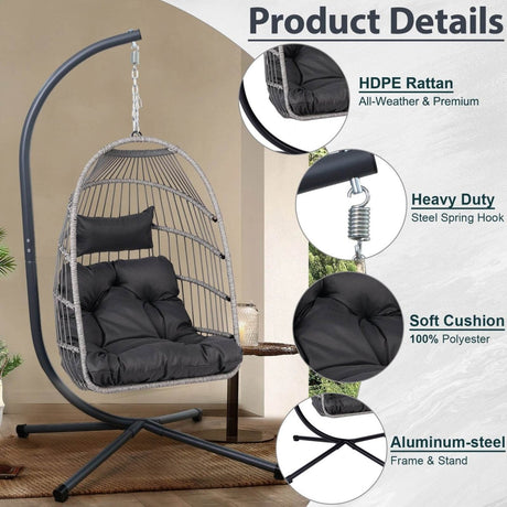 Modern Outdoor Rust-Resistant Egg Chair - Sleep Galleria