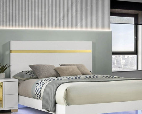 Modern White 3-Piece Bedroom Set With LED Nightstands - Sleep Galleria