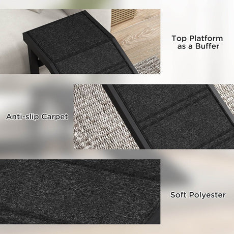 Pine Wood Dog Ramp With Anti-Slip Carpet Platform - Sleep Galleria