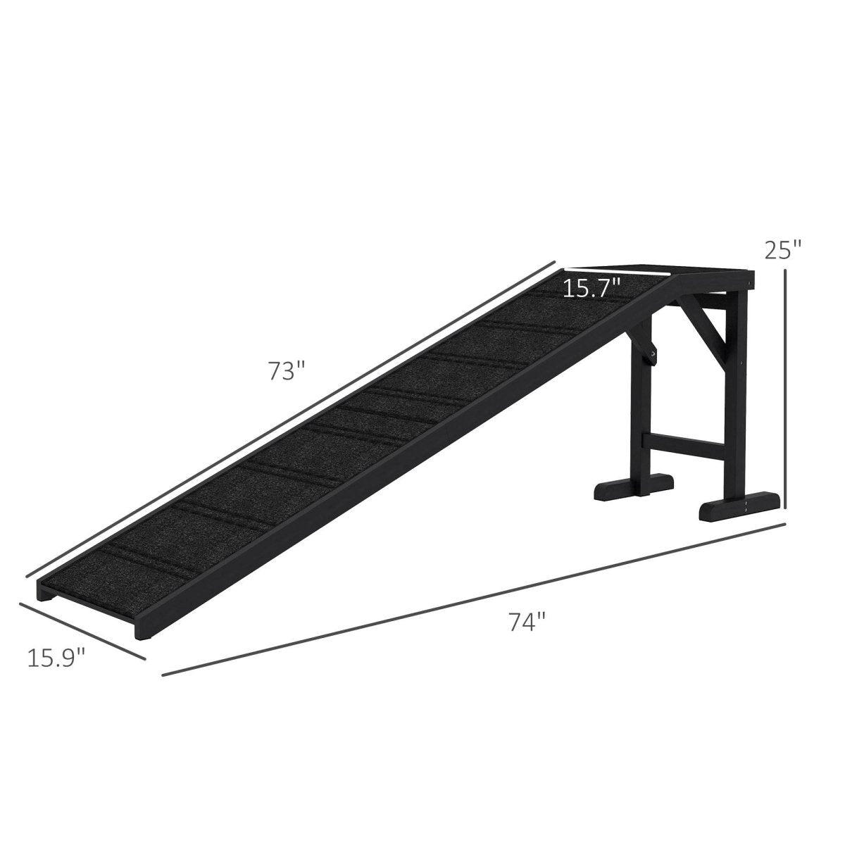 Pine Wood Dog Ramp With Anti-Slip Carpet Platform - Sleep Galleria