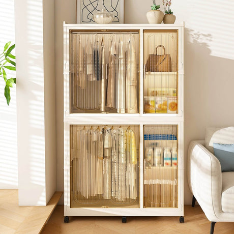 Portable Children’s Wardrobe Storage Organizer With Magnetic Doors - Sleep Galleria