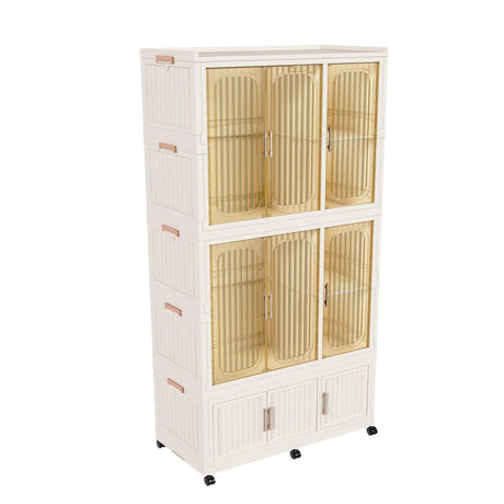 Portable Children’s Wardrobe With Magnetic Doors And Casters - Zenvia - Sleep Galleria